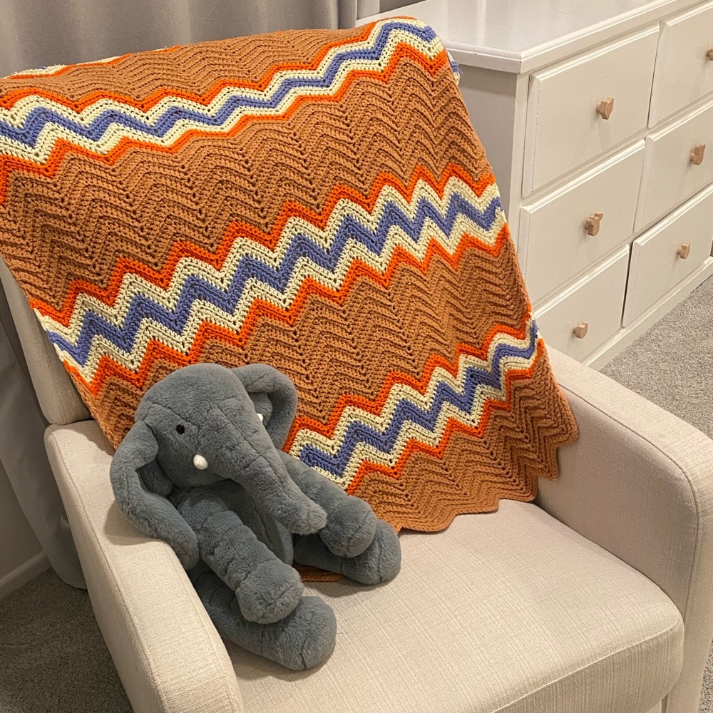 Crochet Zig Zag Small Baby/ Toddler Blanket